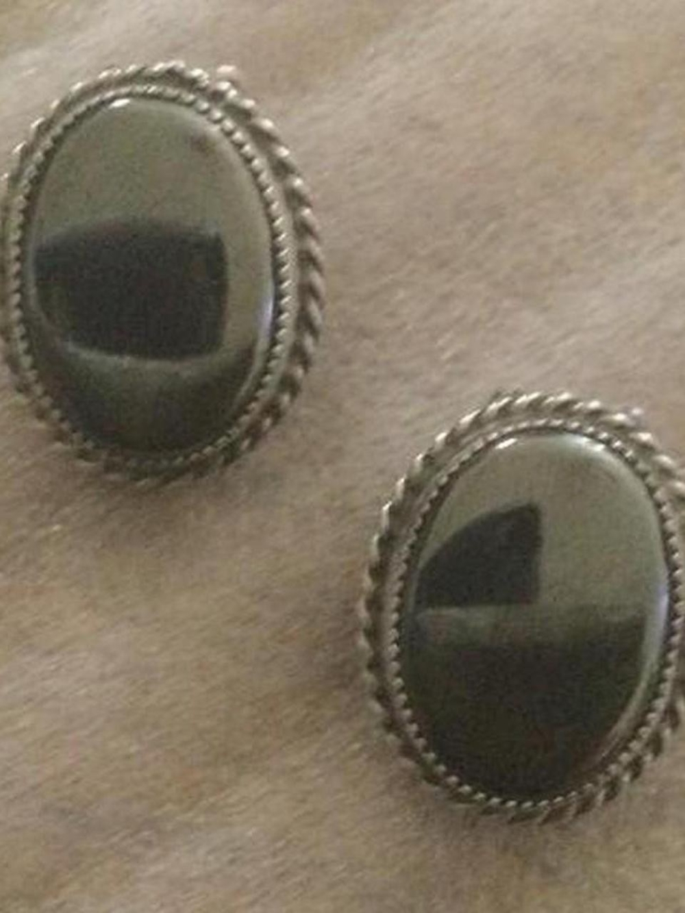 Vintage Whiting And Davis Hematite Clip Earrings